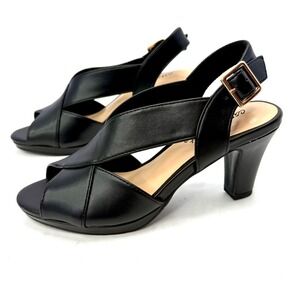 Easy Street Women's Christy Dress Sandals Heels Black Size 5.5 M NWT/BOX
